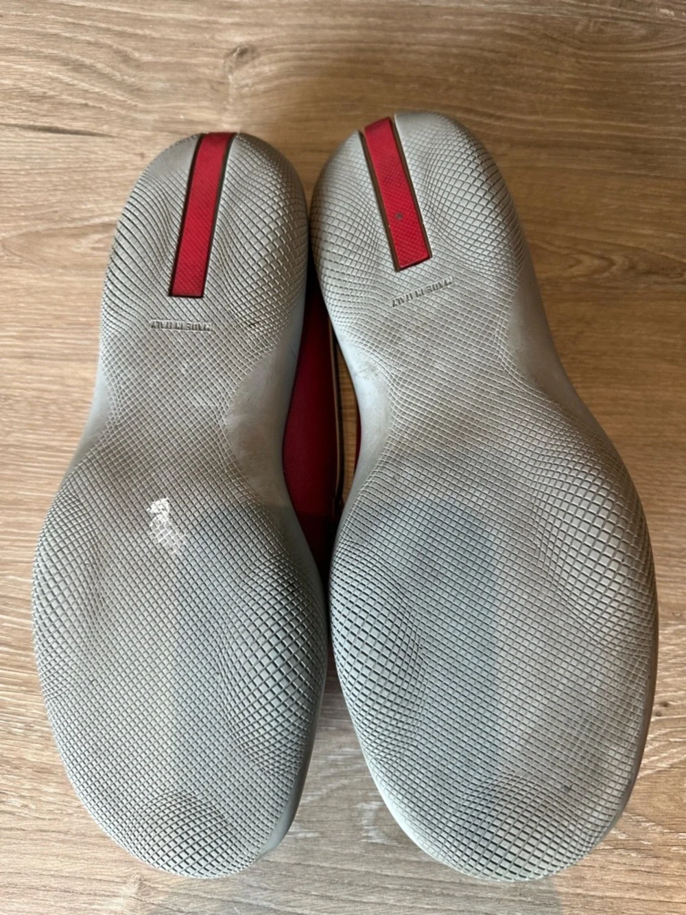 Prada Red Perforated Leather Slip-On Mules - Picture 4 of 8